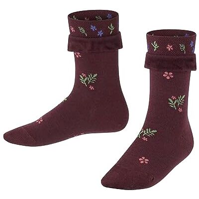 FALKE unisex barn Country Flower strumpor hållbar bomull ull tunn mönstrad 1 par, Röd (vin 8245), 4 år FALKE unisex barn Country Flower strumpor hållbar bomull ull tunn mönstrad 1 par, Röd (vin 8245), 4 år