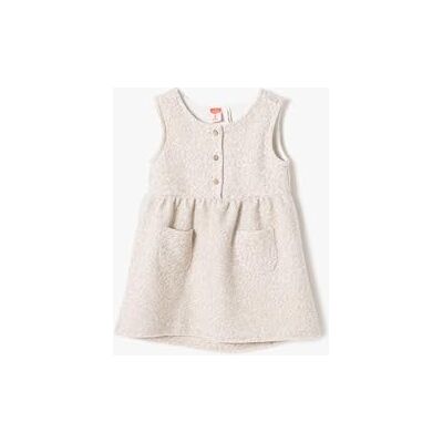 Koton Babygirl klänning ärmar crew neck ficka och knapp detalj, Ecru (010), 2-3 år Koton Babygirl klänning ärmar crew neck ficka och knapp detalj, Ecru (010), 2-3 år
