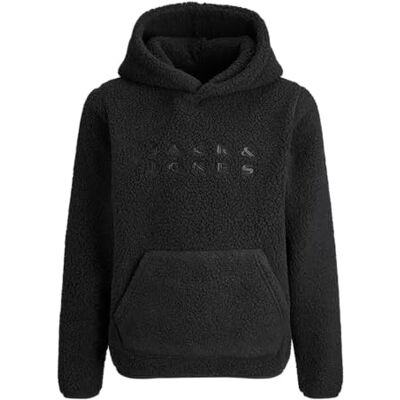 JACK & JONES Jcoflare Teddy Sweat Hood Jnr, svart, 140 JACK & JONES Jcoflare Teddy Sweat Hood Jnr, svart, 140