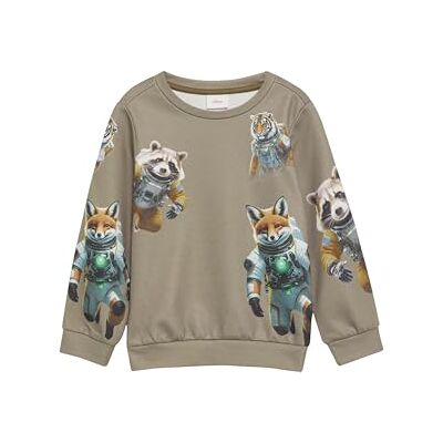 s.Oliver sweatshirt med heltäckande tryck, 00d2_beige, 116-122 s.Oliver sweatshirt med heltäckande tryck, 00d2_beige, 116-122