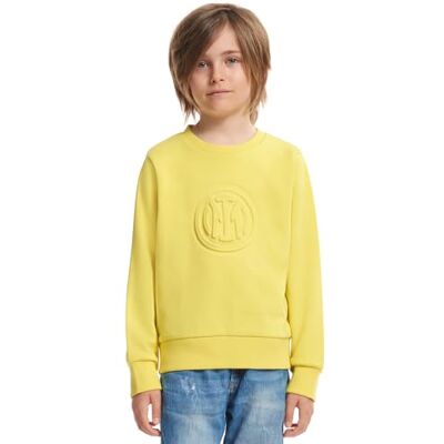 Inter Embossed Collection, Unisex tröja med rund hals, gul, 14 år Inter Embossed Collection, Unisex tröja med rund hals, gul, 14 år
