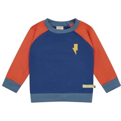 loud + proud sweatshirt färgblock, GOTS-certifierad, Ultramarin/cinnamon, 74-80 loud + proud sweatshirt färgblock, GOTS-certifierad, Ultramarin/cinnamon, 74-80