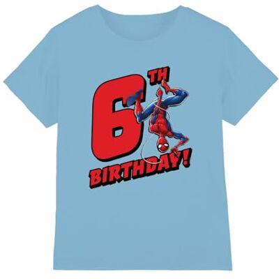 Marvel pojkar Spiderman Birthday 6 Unisex Kids T Shirt T-tröja Marvel pojkar Spiderman Birthday 6 Unisex Kids T Shirt T-tröja