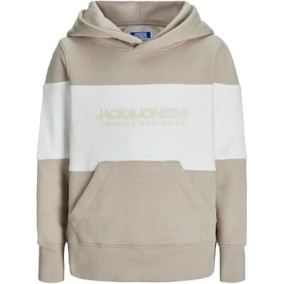 JACK&JONES JUNIOR Pojkar Jjelegacy Blocking Sweat Hood Jnr huvtröja, Månstrål/detalj: blockering, 128 JACK&JONES JUNIOR Pojkar Jjelegacy Blocking Sweat Hood Jnr huvtröja, Månstrål/detalj: blockering, 128