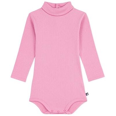 Petit Bateau Enfärgad bomull polokrage babybody Petit Bateau Enfärgad bomull polokrage babybody