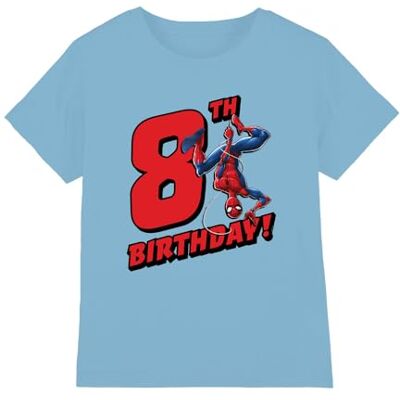 Marvel pojkar Spiderman Birthday 8 Unisex Kids T Shirt T-tröja Marvel pojkar Spiderman Birthday 8 Unisex Kids T Shirt T-tröja
