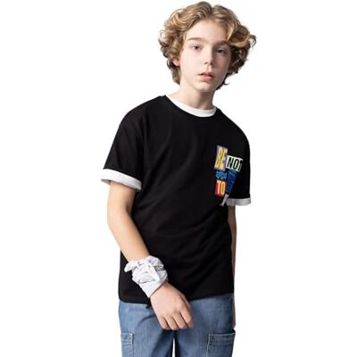 DeFacto T-shirt för pojkar, svart, 5-6 år DeFacto T-shirt för pojkar, svart, 5-6 år