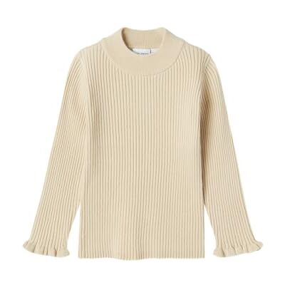NAME IT Namn IT flicka Nmfvianna Ls smal stickad stickad tröja, Sommarsand, 104 NAME IT Namn IT flicka Nmfvianna Ls smal stickad stickad tröja, Sommarsand, 104