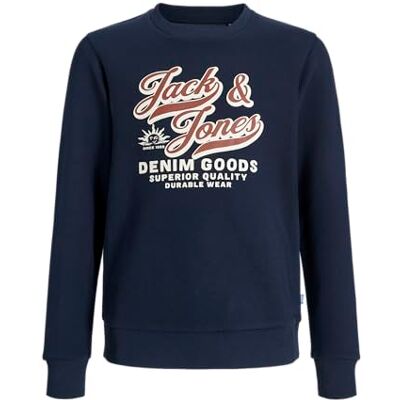 JACK & JONES Jjelogo Sweat Crew 2 Col Aw25 Noos Jnr, Sky Captain, 152 JACK & JONES Jjelogo Sweat Crew 2 Col Aw25 Noos Jnr, Sky Captain, 152