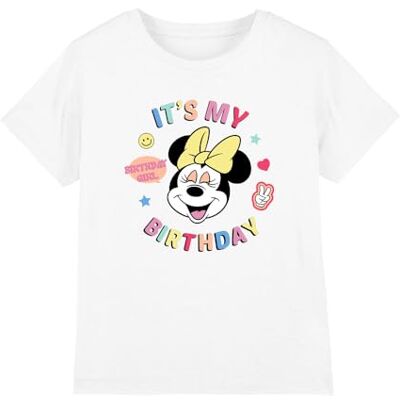Minnie Mouse It's My Birthday Girls T-shirt, vit, 3-4 år, Vitt, 3-4 År Minnie Mouse It's My Birthday Girls T-shirt, vit, 3-4 år, Vitt, 3-4 År