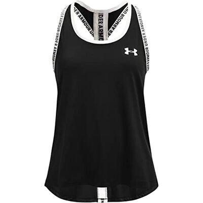 Under Armour Flickor Ua Knockout tank andas överdel, snabbtorkande funktionell skjorta svart/vit XS Under Armour Flickor Ua Knockout tank andas överdel, snabbtorkande funktionell skjorta svart/vit XS
