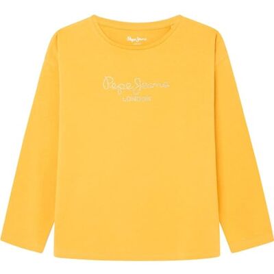 Pepe Jeans flicka Vita Ls T-shirt, Gul (honungsgul), 6 år Pepe Jeans flicka Vita Ls T-shirt, Gul (honungsgul), 6 år