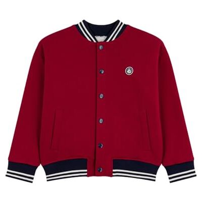 Petit Bateau Barn Teddy i enfärgad bomull och sherpa, Amaranth, 5 �r Petit Bateau Barn Teddy i enfärgad bomull och sherpa, Amaranth, 5 �r
