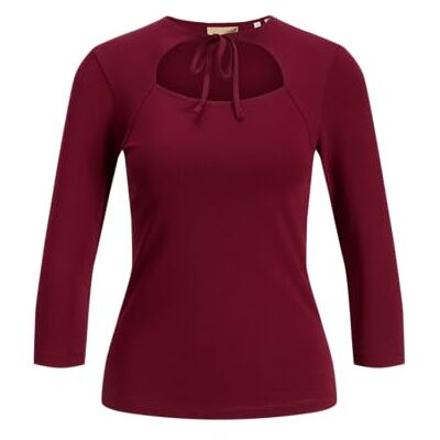 JACK & JONES Jxgigi STR 3/4 Open Top JRS, Cabernet, M JACK & JONES Jxgigi STR 3/4 Open Top JRS, Cabernet, M
