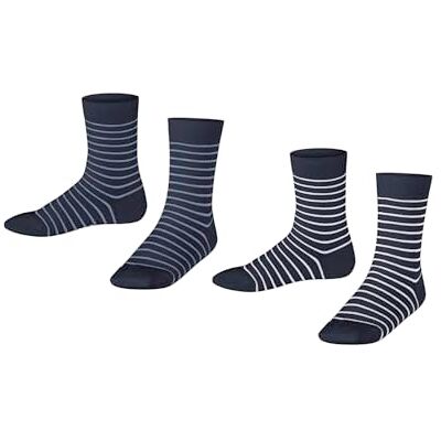 ESPRIT unisex barn fin linje 2-pack strumpor andas biologisk hållbar bomull förstärkt randig hållbar hudvänlig halkfri multipack 2 par, Flerfärgad (blå 0040), 27-30 ESPRIT unisex barn fin linje 2-pack strumpor andas biologisk hållbar bomull förstärkt randig hållbar hudvänlig halkfri multipack 2 par, Flerfärgad (blå 0040), 27-30