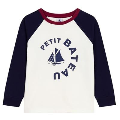 Petit Bateau Colorblock tryckt långärmad t-shirt för barn, Mjölk/kväll, 10 �r Petit Bateau Colorblock tryckt långärmad t-shirt för barn, Mjölk/kväll, 10 �r