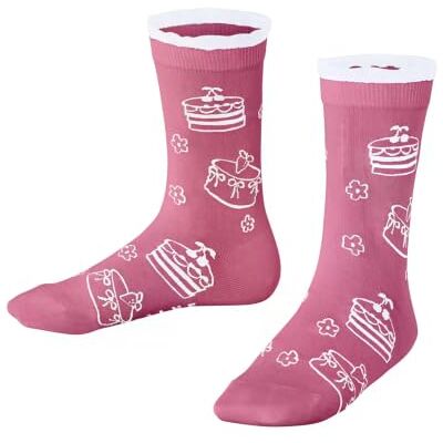 FALKE unisex barnstrumpor Beautiful Cakes K så bomull mönstrad 1 par, rosa Tea Rose 8847, 27-30 FALKE unisex barnstrumpor Beautiful Cakes K så bomull mönstrad 1 par, rosa Tea Rose 8847, 27-30