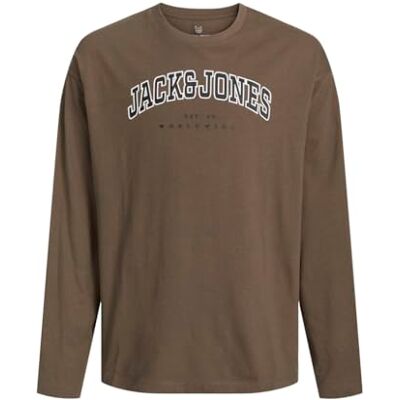 JACK&JONES JUNIOR pojkar Jjecaleb Varsity Tee Ls O-hals Sn Mni långärmad tröja, Cante/Passform: lös, 122 JACK&JONES JUNIOR pojkar Jjecaleb Varsity Tee Ls O-hals Sn Mni långärmad tröja, Cante/Passform: lös, 122