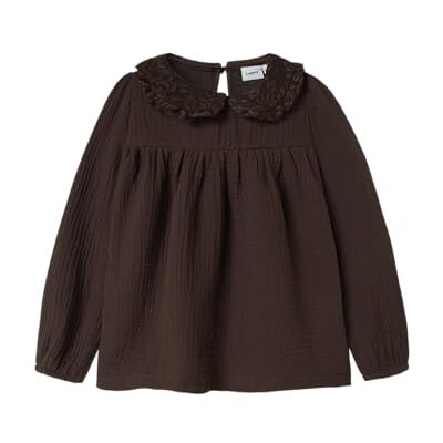 NAME IT Nmfolyssa Ls Blouse, Försegling brun, 104 NAME IT Nmfolyssa Ls Blouse, Försegling brun, 104