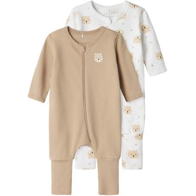 NAME IT barn pyjamas 2-pack, Oxford brun, 62 NAME IT barn pyjamas 2-pack, Oxford brun, 62