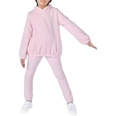 M17 barn flickor pullover huvtröja mjuk mysig avslappnad huvtröja topp långärmad jacka jumper med ficka, rosa, 9-10 År M17 barn flickor pullover huvtröja mjuk mysig avslappnad huvtröja topp långärmad jacka jumper med ficka, rosa, 9-10 År