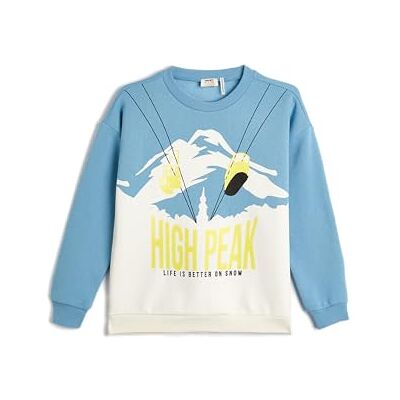 Koton pojkar sweat skidor tema tryckt detalj långärmad crew neck mjuk interiör sweatshirt, Ecru (010), 5-6 Jahre Koton pojkar sweat skidor tema tryckt detalj långärmad crew neck mjuk interiör sweatshirt, Ecru (010), 5-6 Jahre