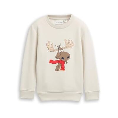TOM TAILOR Barn pojkar sweatshirt, 32257 – grå vit, 116 TOM TAILOR Barn pojkar sweatshirt, 32257 – grå vit, 116