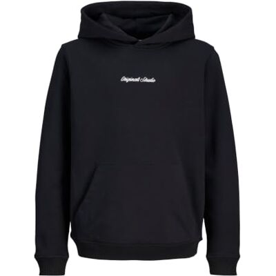 JACK & JONES JUNIOR Jornorrebro Emb Sweat Hood Noos Jnr, svart, 164 JACK & JONES JUNIOR Jornorrebro Emb Sweat Hood Noos Jnr, svart, 164