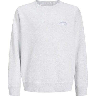 JACK & JONES Jjcollege Logo Sweat Crew Jnr, Vit melange, 140 JACK & JONES Jjcollege Logo Sweat Crew Jnr, Vit melange, 140