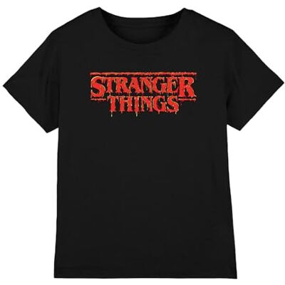 Stranger Things Röd Drip Logo Kids T-tröja, svart, 9-11 Stranger Things Röd Drip Logo Kids T-tröja, svart, 9-11