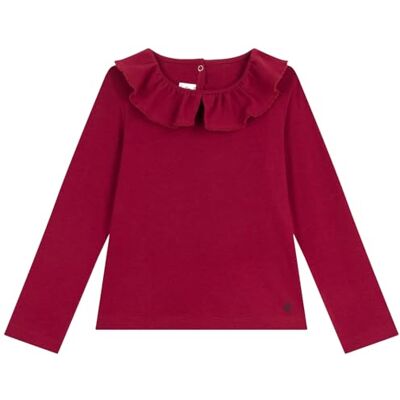 Petit Bateau Långärmad T-shirt för barn i enfärgad bomull, Amaranth, 3 �r Petit Bateau Långärmad T-shirt för barn i enfärgad bomull, Amaranth, 3 �r