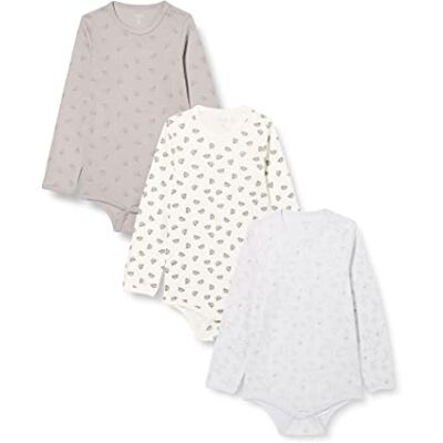 Care Unisex Baby Body LS AOP (3-pack) Bodysuit, Marshmallow White (111), 12-18 Months Care Unisex Baby Body LS AOP (3-pack) Bodysuit, Marshmallow White (111), 12-18 Months