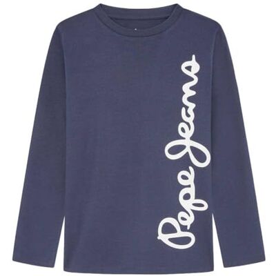 Pepe Jeans pojkar Waldo L/S T-shirt, Blå (marinblå), 6 år Pepe Jeans pojkar Waldo L/S T-shirt, Blå (marinblå), 6 år