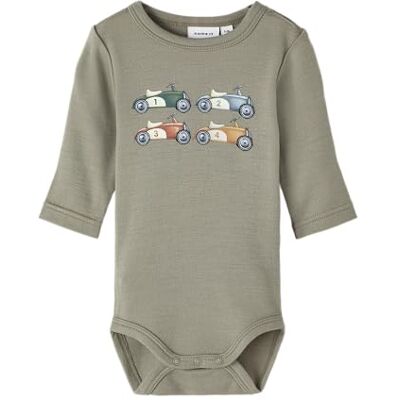 NAME IT Nbmwillitus Wool LS Body XXIII Spädbarn, Moonbeam/Aop:aop, 62 NAME IT Nbmwillitus Wool LS Body XXIII Spädbarn, Moonbeam/Aop:aop, 62