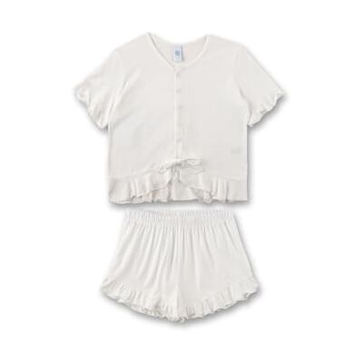 Sanetta flickor pyjamas kort, Vit sten, 128 cm Sanetta flickor pyjamas kort, Vit sten, 128 cm