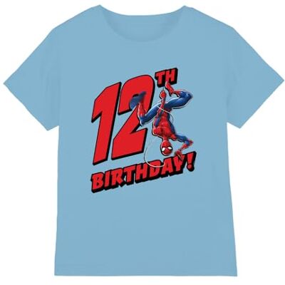 Marvel pojkar Spiderman Birthday 12 Unisex Kids T Shirt T-tröja Marvel pojkar Spiderman Birthday 12 Unisex Kids T Shirt T-tröja