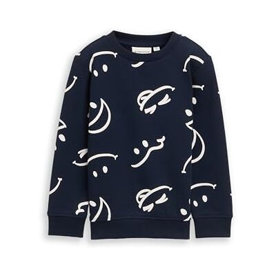 TOM TAILOR Barn pojkar sweatshirt, 39086 – Happy Glow in The Dark Design, 116 TOM TAILOR Barn pojkar sweatshirt, 39086 – Happy Glow in The Dark Design, 116