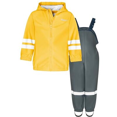Playshoes Basic regnsäker jumpsuit enfärgad gul/grå, 104 unisex-barn och tonåringar Playshoes Basic regnsäker jumpsuit enfärgad gul/grå, 104 unisex-barn och tonåringar