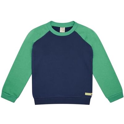 loud + proud unisex barn sweatshirt med raglanärmar, GOTS certifierad sweatshirt, Ultramarine/växt, 74-80 loud + proud unisex barn sweatshirt med raglanärmar, GOTS certifierad sweatshirt, Ultramarine/växt, 74-80