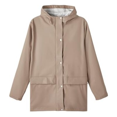 NAME IT Regnjacka Unisex Vuxen, Mocha Meringue, 134-140 NAME IT Regnjacka Unisex Vuxen, Mocha Meringue, 134-140