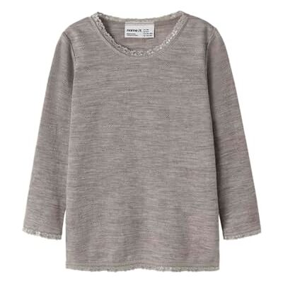 NAME IT flicka Nmfwang ull needle Ls Top Solid Noos långärmad tröja, Satellit, 110 NAME IT flicka Nmfwang ull needle Ls Top Solid Noos långärmad tröja, Satellit, 110