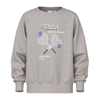NAME IT Namn IT Nkfvenus Ls Nreg Sweat Bru, Grå melange, 116 NAME IT Namn IT Nkfvenus Ls Nreg Sweat Bru, Grå melange, 116