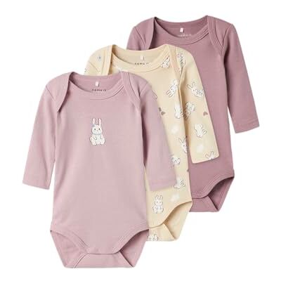 NAME IT baby dam Nbfbody 3P Ls Summr Rabbit Noos, Summer Sand, Numeric_62 (3-pack), Sommarsand, numeric_62 NAME IT baby dam Nbfbody 3P Ls Summr Rabbit Noos, Summer Sand, Numeric_62 (3-pack), Sommarsand, numeric_62