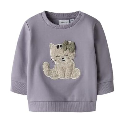 NAME IT Namn IT Nbftacathy Ls Sweat Bru, Lavendelgrå, 74 NAME IT Namn IT Nbftacathy Ls Sweat Bru, Lavendelgrå, 74