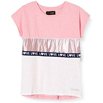 Desigual Rosa Kortärmad T-shirt för Flickor - Kortärmad, Runda Hals, Metallisk Rosa Detalj Desigual Rosa Kortärmad T-shirt för Flickor - Kortärmad, Runda Hals, Metallisk Rosa Detalj