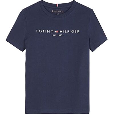 Tommy Hilfiger barn unisex t-shirt kortärmad Essential Tee rund hals, Blå (Twilight Navy), 10 år Tommy Hilfiger barn unisex t-shirt kortärmad Essential Tee rund hals, Blå (Twilight Navy), 10 år