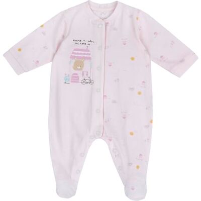 Chicco Onesie i bomull med fötter pyjamas för unisex barn och småbarn, Ljusrosa, 6 månader Chicco Onesie i bomull med fötter pyjamas för unisex barn och småbarn, Ljusrosa, 6 månader