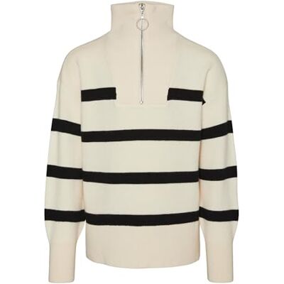 VERO MODA Girl stickad tröja VMSABA tröja, Björk/ränder: svart, 134-140 VERO MODA Girl stickad tröja VMSABA tröja, Björk/ränder: svart, 134-140