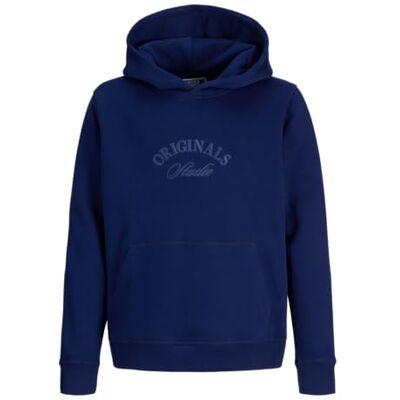 JACK & JONES Jorbleecker branding Sweat Hood Bf Jnr, Ocean Cavern, 140 JACK & JONES Jorbleecker branding Sweat Hood Bf Jnr, Ocean Cavern, 140