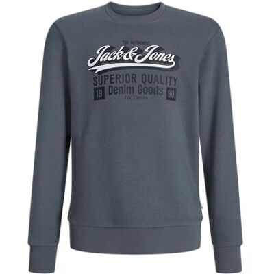 JACK & JONES Pojkar Jjelogo Sweat Crew 2 Col Aw25 Noos Mni, Stormigt väder, 116 JACK & JONES Pojkar Jjelogo Sweat Crew 2 Col Aw25 Noos Mni, Stormigt väder, 116